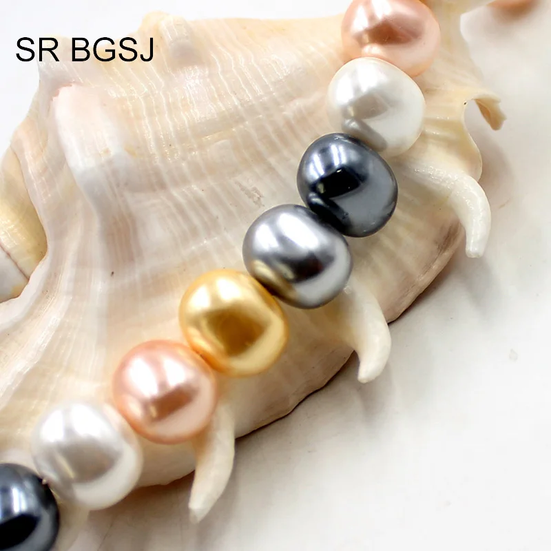 Бесплатная доставка бусины из жемчуга 12x15 мм в форме яйца смешанные Случайные