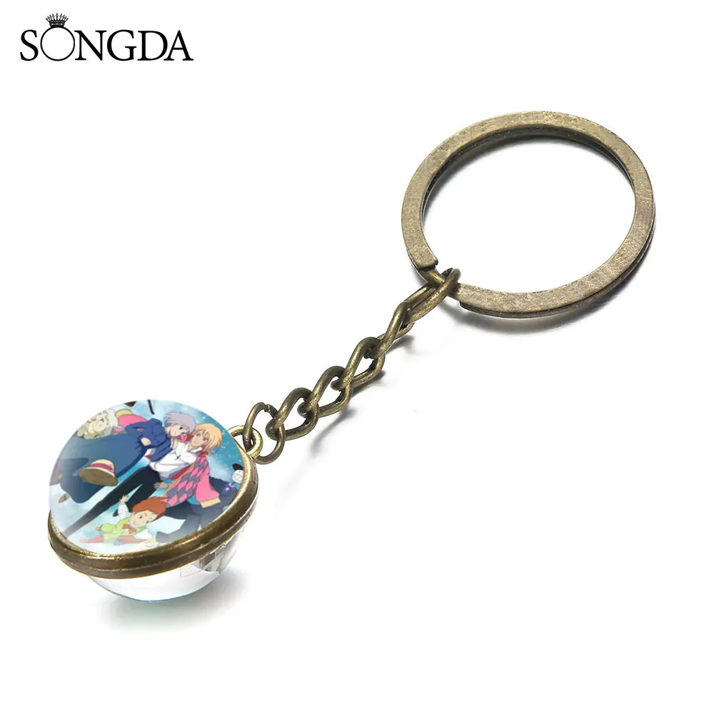 Брелок для ключей с мультяшным изображением хоющего замка модный двухсторонний