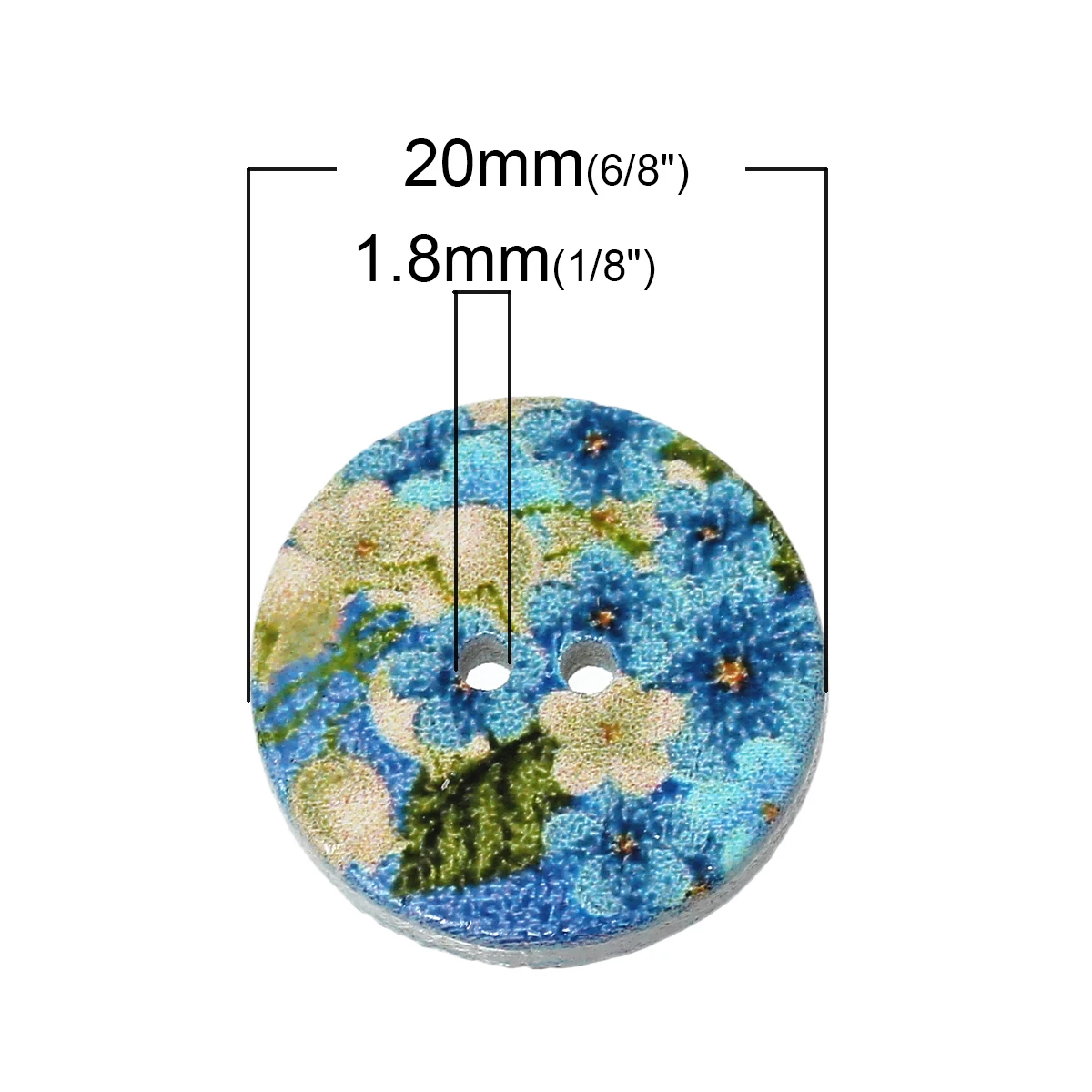 

Round Wooden Buttons For Clothes & Craft 2 Holes Random Flower Pattern Wood Sewing Button Scrapbooking Stuff 20/25mm Dia, 100PCs