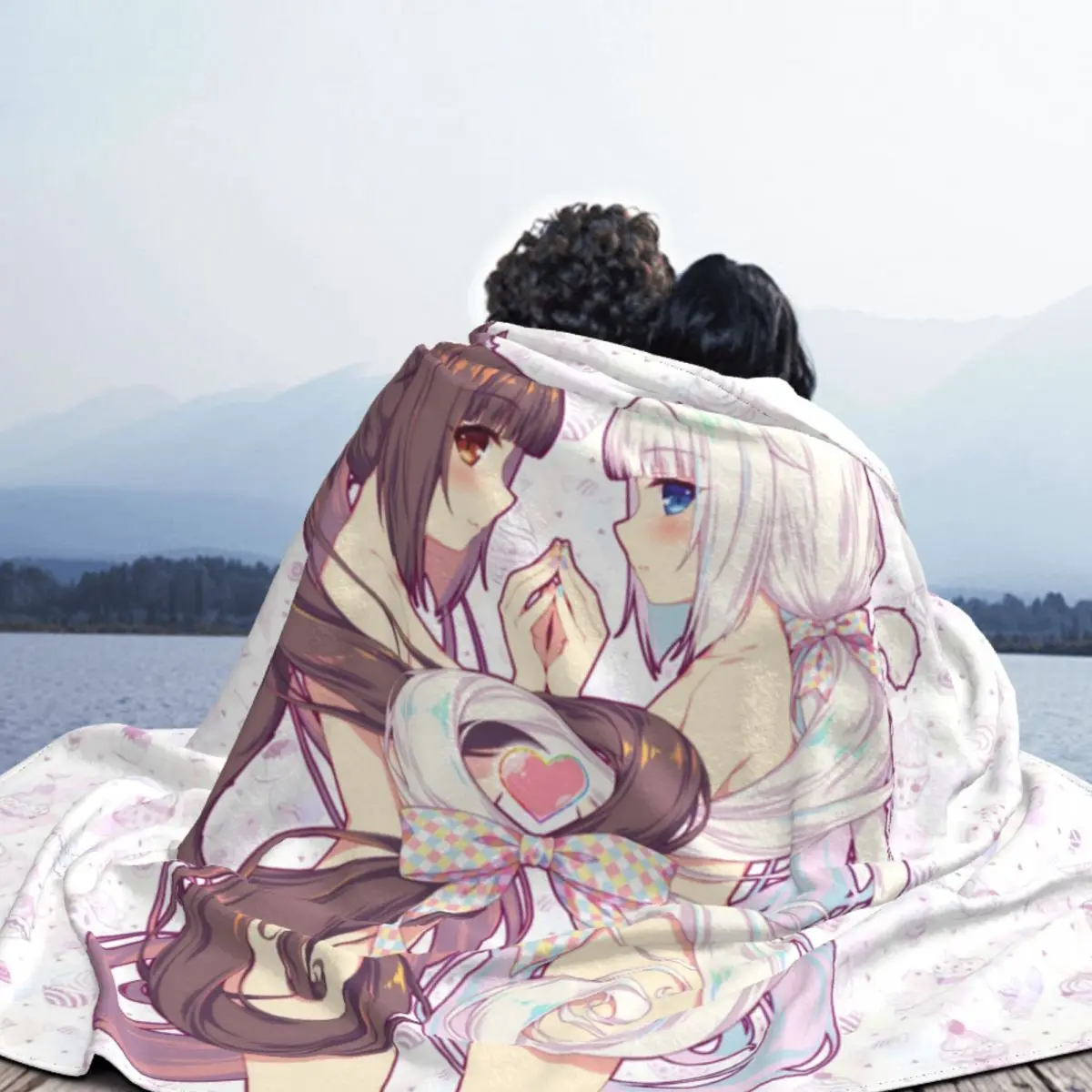 Nekopara Anime Blanket Chocola Vanilla Sexy Gir Wool Funny Breathable Throw Blankets for Home Decoration | Дом и сад