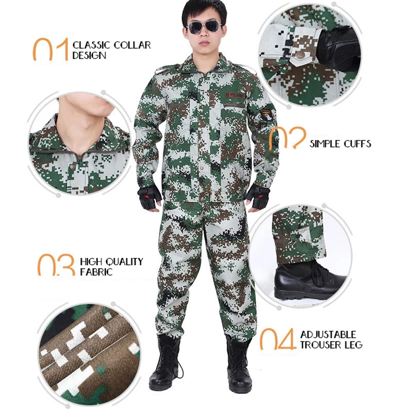 Мужской военный Камуфляжный тренировочный Тактический Костюм Cs форма для