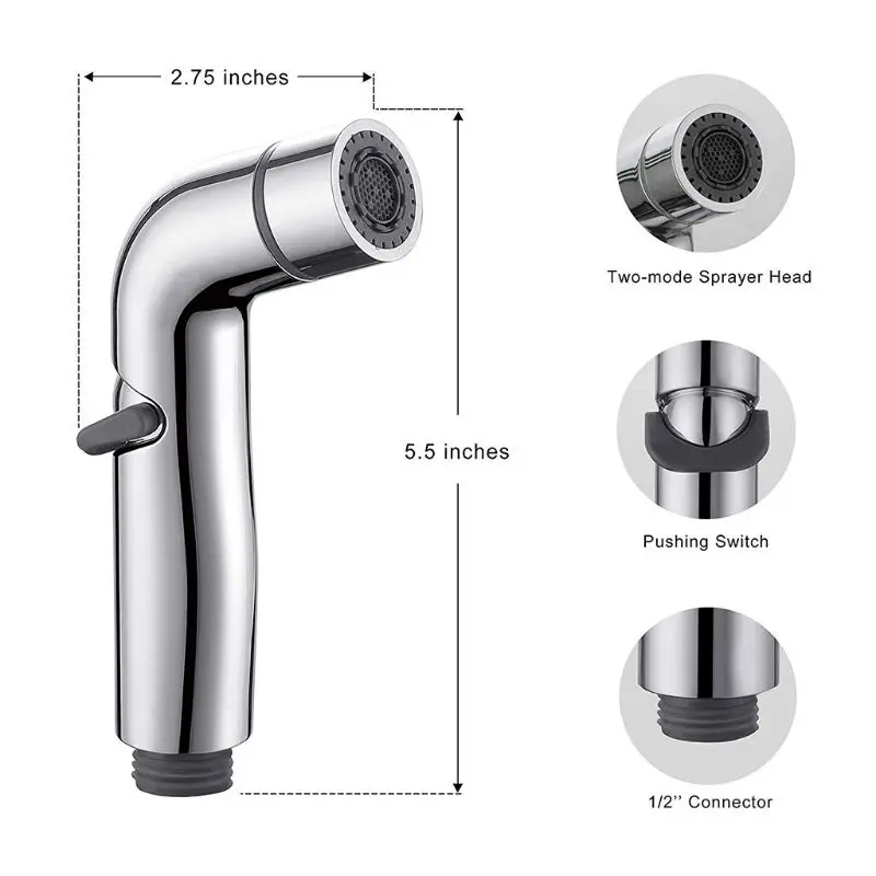 

High Pressure Toilet Handheld Bidet Sprayer Ducha Cleaner Adjustable Spray