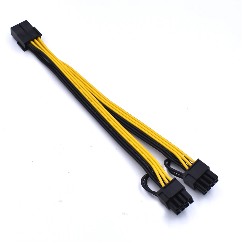 20 см 8 Pin PCI E до 2*8(6 + 2) контактный сплиттер 18AWG удлинитель Кабель питания 50 шт./лот|8
