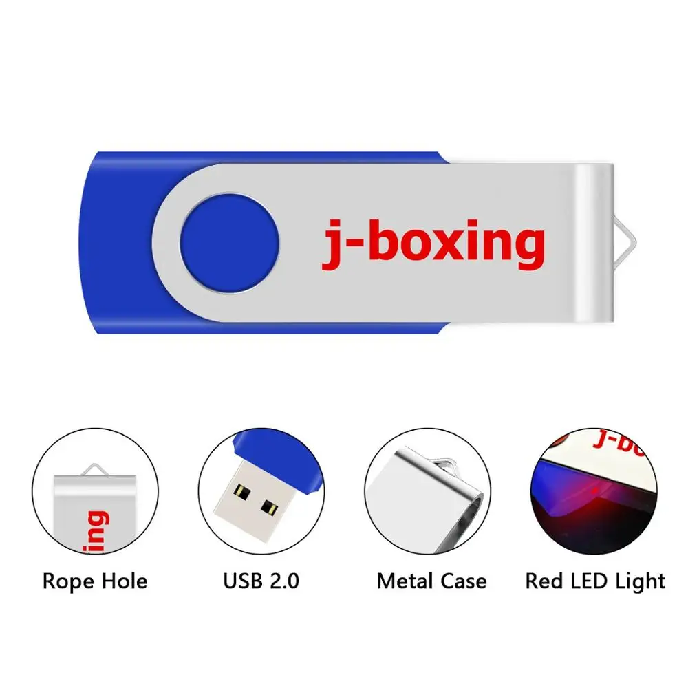 Металлический USB флеш накопитель J boxing объемом 128 ГБ 64 32 поворотный для ПК ноутбука