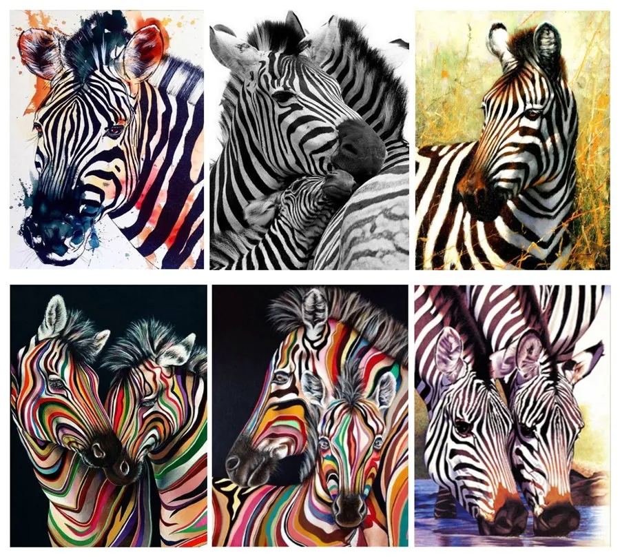 5D DIY алмазная живопись влюбленные Зебра Стразы Вышивка с животными полный набор