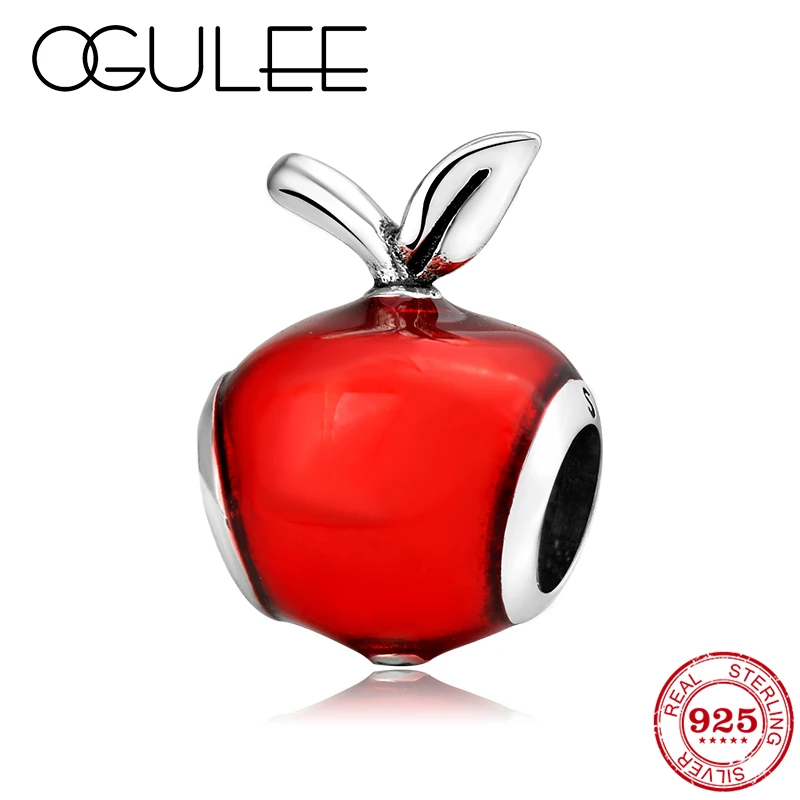 Эмалированные бусины принцессы Белоснежки из стерлингового серебра 925 пробы с