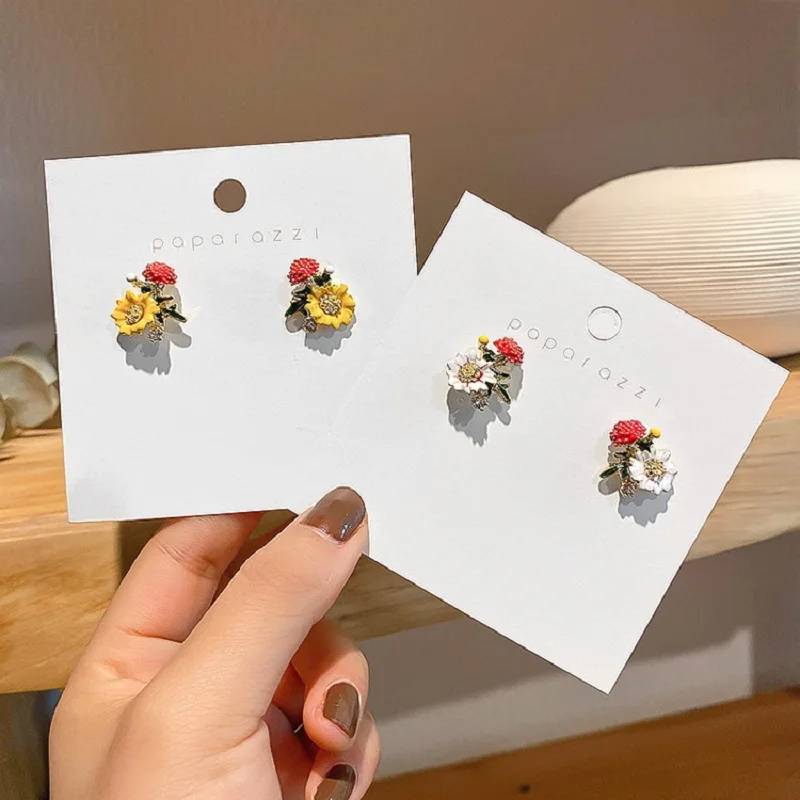 Женские винтажные серьги-гвоздики Exknl вечерние серьги в стиле бохо с цветком и