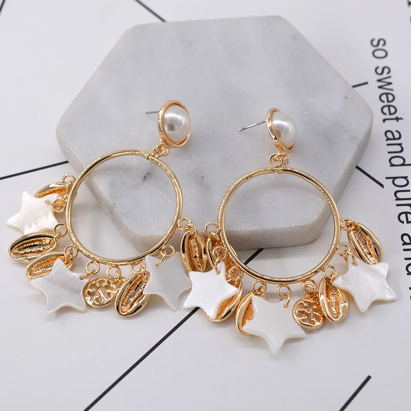 Серьги-подвески женские в стиле барокко с пентаграммой 2018 | Украшения и