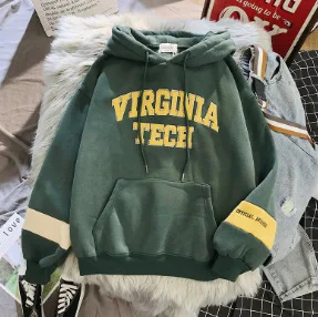 

New hooded fleece female qiu dong season with han edition students show thin wool blouse Sweatshirt