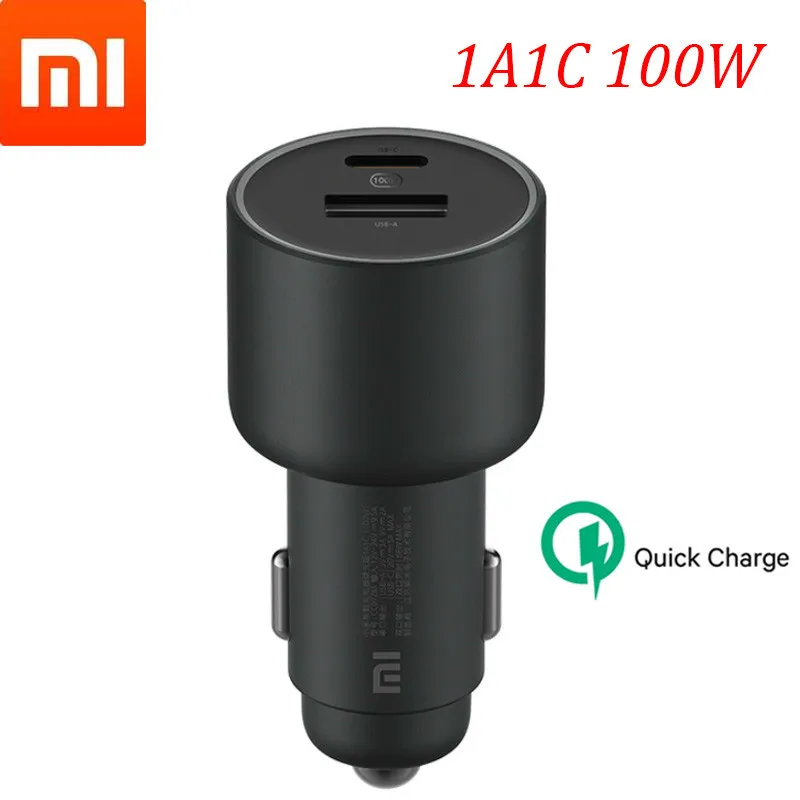 Автомобильное зарядное устройство Xiaomi Mijia 100 Вт 5 В 3 А двойной USB быстрая зарядка QC