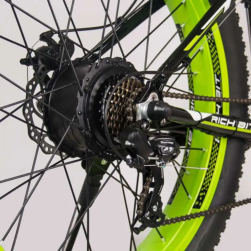 

[EU Direct] RICHBIT TOP-022 48V 1000W 17Ah 21-Speed Mountain Snow Electric Bike Fat Tire 26inch Electric Bicycle Yellow