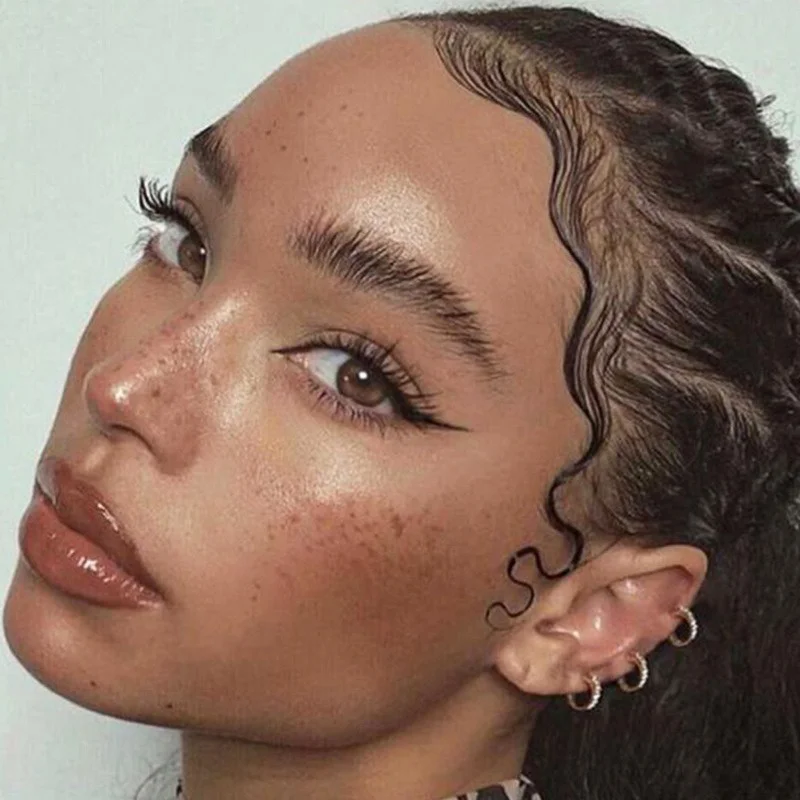 5 Types Hairline Tattoo Stickers Waterproof Baby Hair Edge Temporary Tattoo Sticker Natural Curly Hair Fake Tatoo Makeup Tools