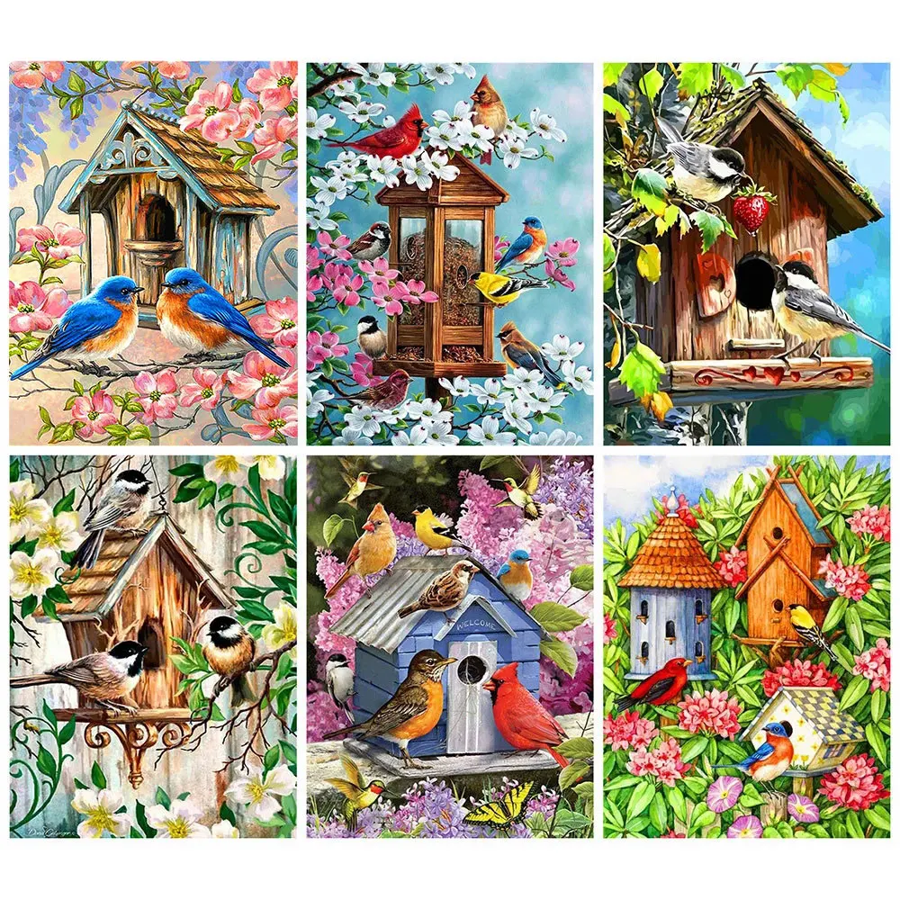 

5D DIY Diamond Painting Bird Animal House Diamond Embroidery Decorative Paintings Cross Stitch Kits Handicraft Needlework Art