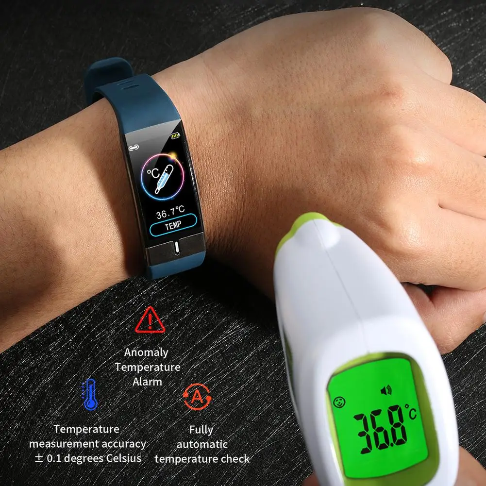 

E66 Smart Watch USB Charging Multi-sport Pedometer Watch Bracelet With Temperature Monitoring