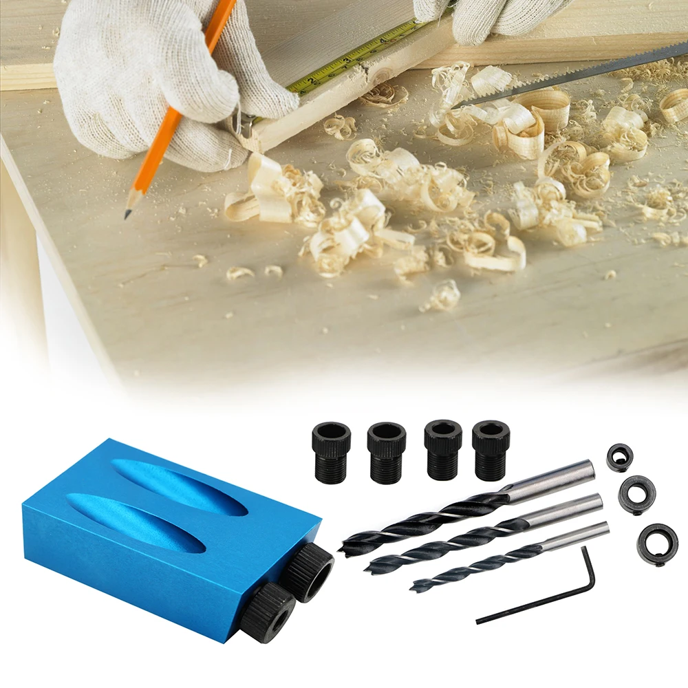 

NICEYARD 6/8/10mm Wood Drill Furniture Punching Puncher Manufacturing Oblique Hole Locator Carpentry Tool Set