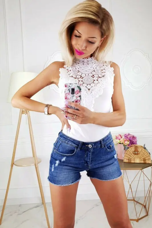 Летний модный женский облегающий кружевной боди с v-образным вырезом и длинным