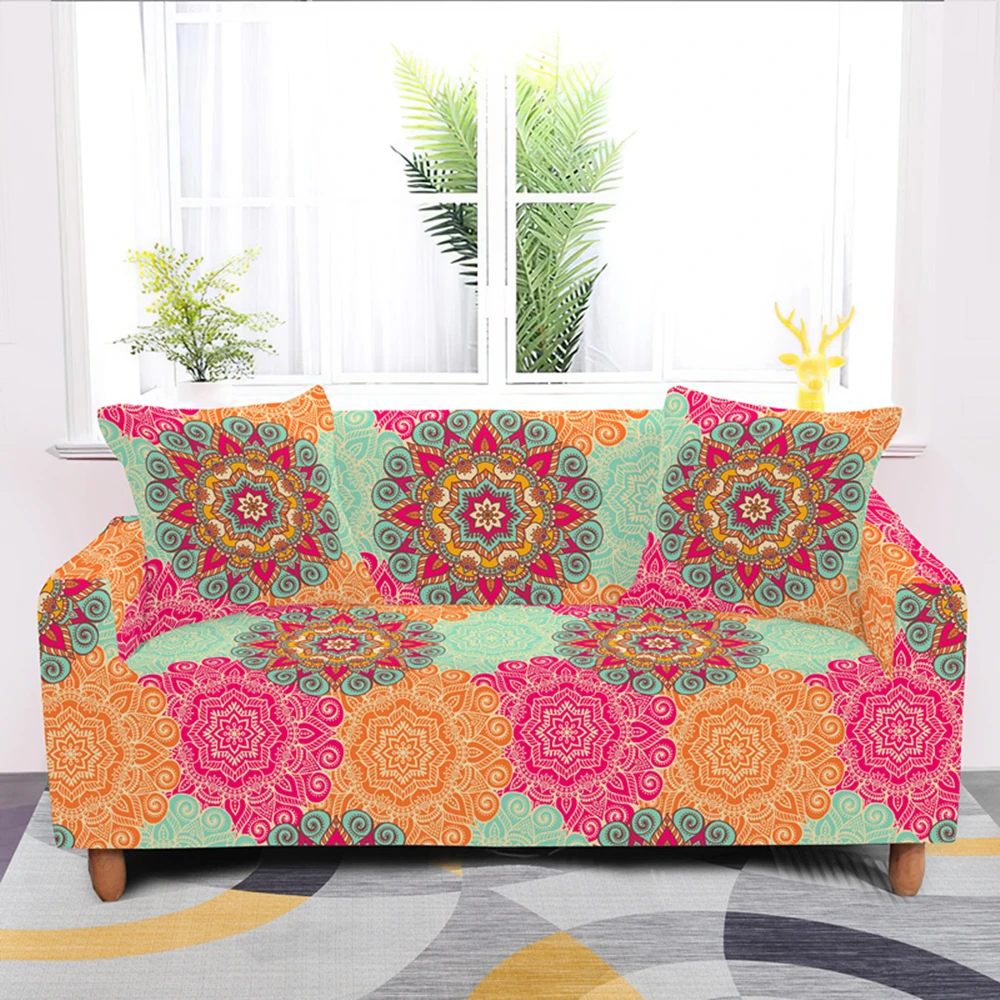 1/2/3/4 сиденье Мандала печатных стрейч мебель эластичный диван крышка для Гостиная