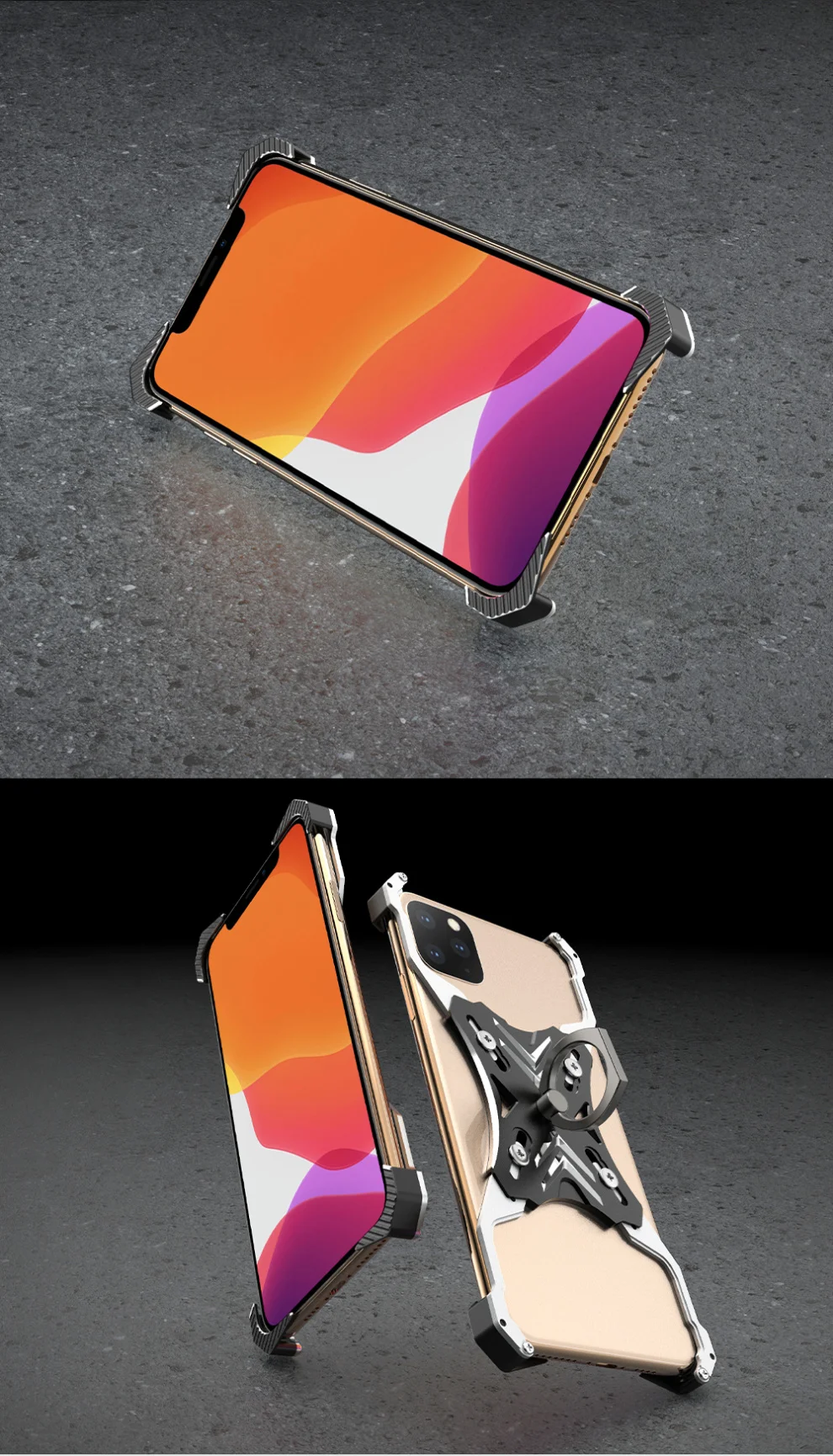 Алюминиевый металлический бампер чехол для iPhone 11 Pro XS MAX X XR жесткое крепление в виде кольца на палец Kickstand чехол для iPhone 11 Pro Max бампер