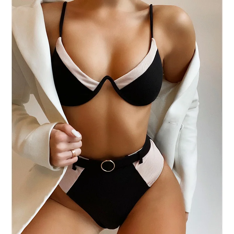 

Сексуальная юбка с завышенной талией, купальник бикини, Для женщин купальник 2021 Летняя обувь в мозаичном стиле; Бразильский Купальник бикин...