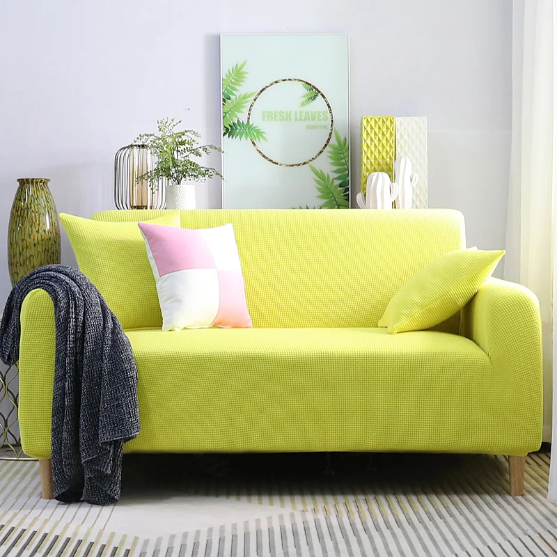 Yellow Elvet чехлы для диванов для гостиной, одноцветные секционные чехлы для диванов, эластичные чехлы для диванов, домашний декор, чехлы для диванов, высокое качество - Цвет: Yellow