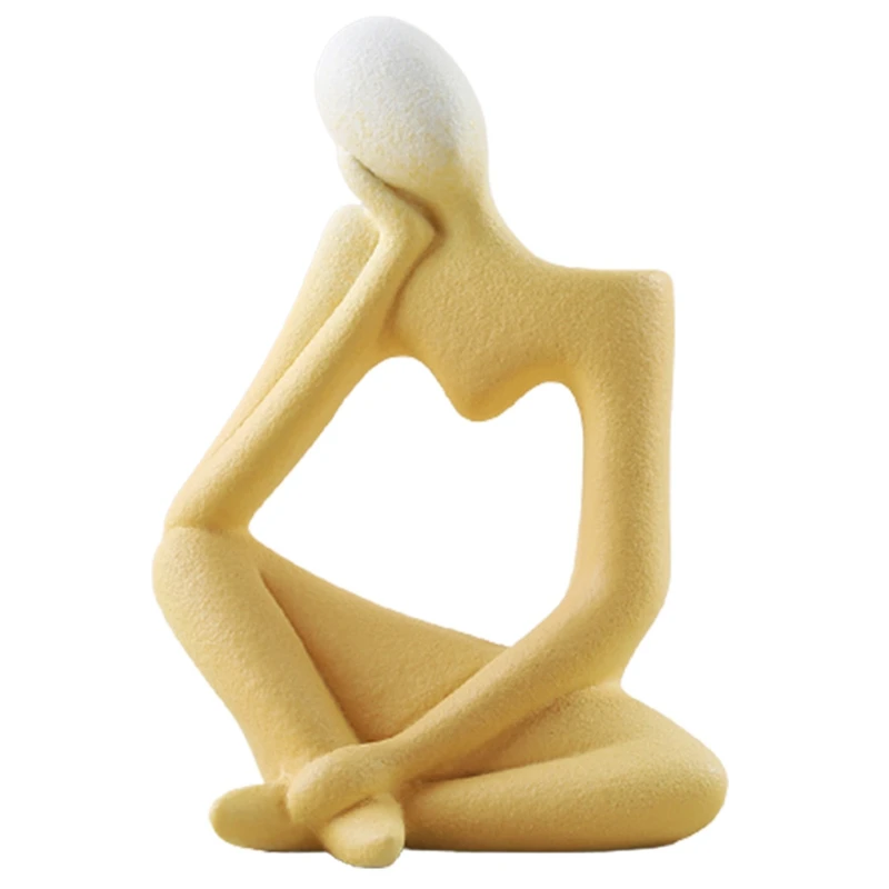

Modern Resin Abstract Thinker Statue for Decoration Simple Sculpture Figurine Office Ceramics Vase Home Decor
