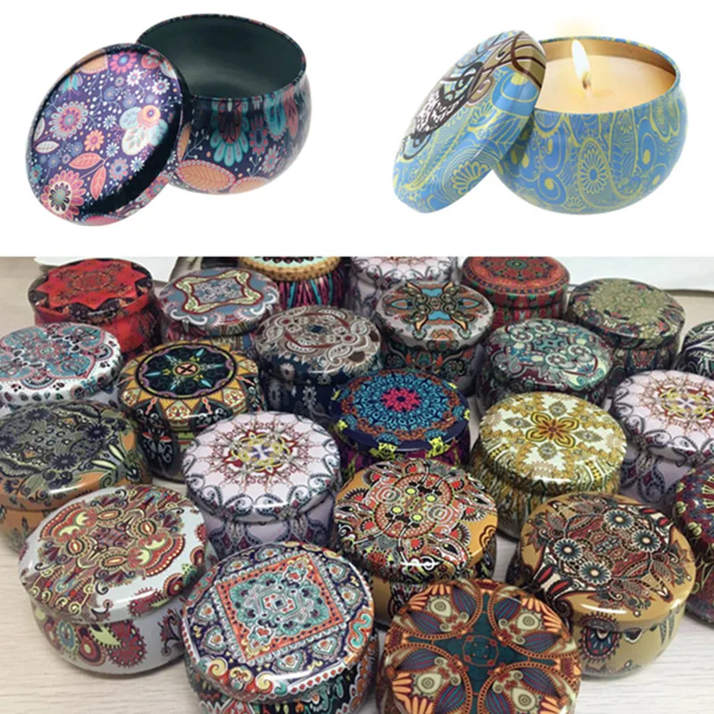 6 шт. винтажные металлические жестяные банки в форме барабана банка для свечей