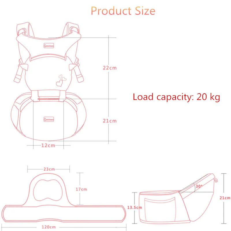 

0-24 Months Ergonomic Baby Carrier Infant Front Sling Waist Stool Hands-free Shoulder Backpack Pouch Wrap Hipseat Carrier