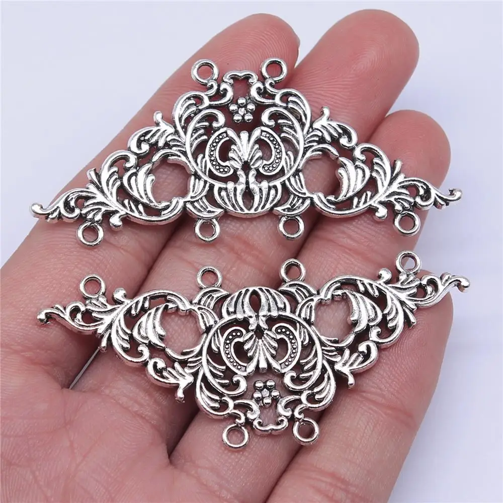

4pcs 66x30mm Necklace Connector For Necklace Making Antique Silver Plated DIY Necklace Jewelry Finding