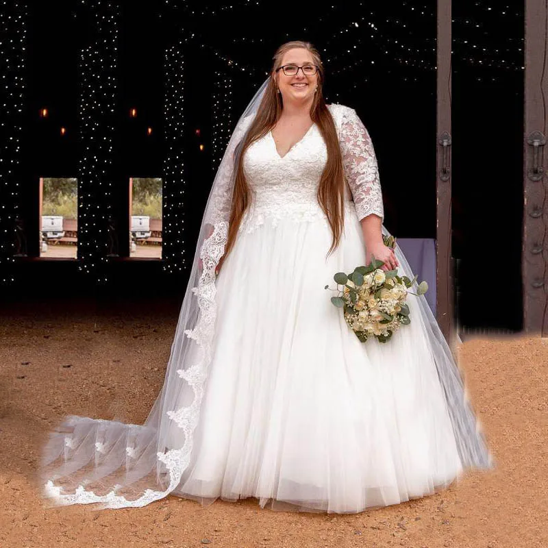 Новинка 2021 великолепное женское свадебное платье большого размера кружевное