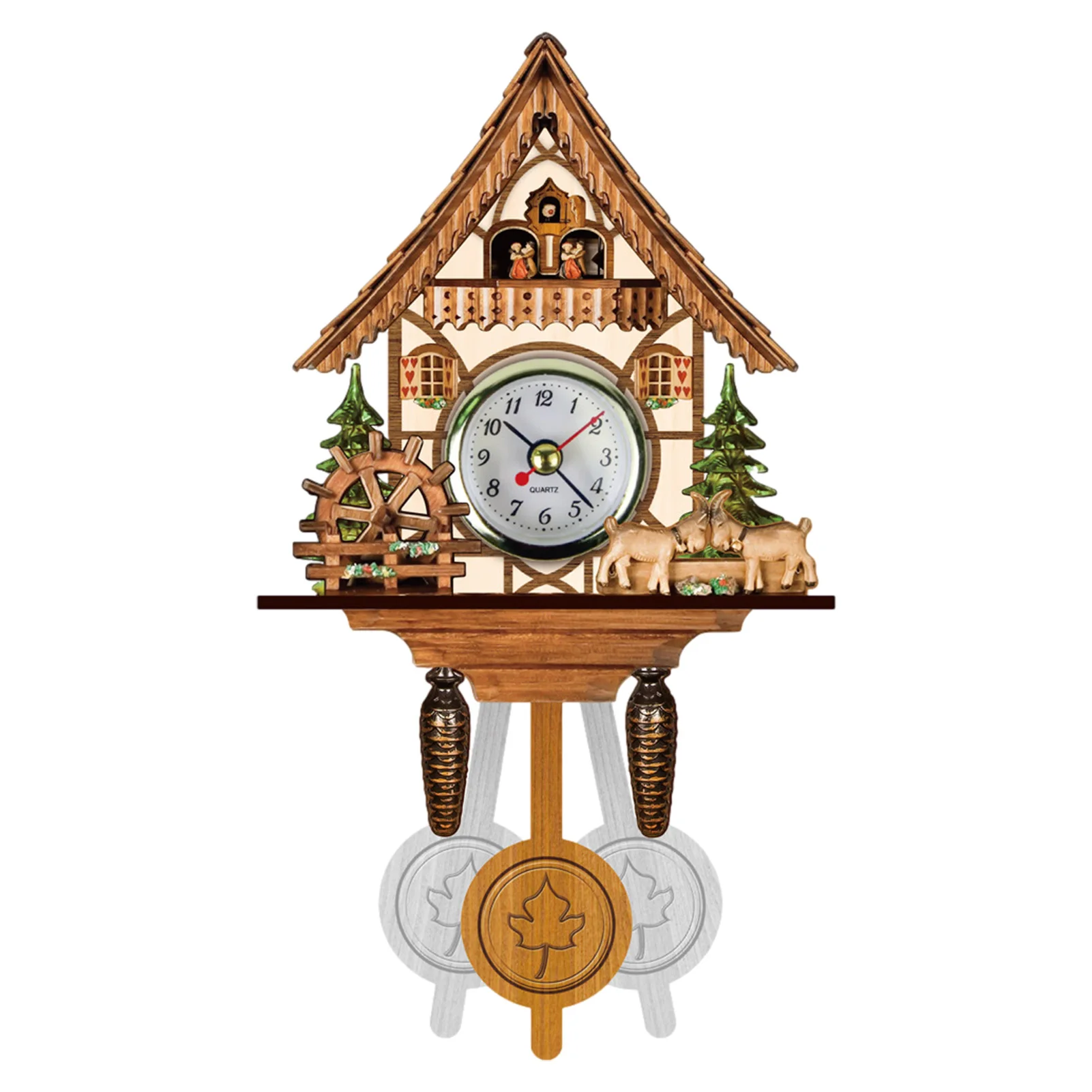 

Cuckoo Clock Living Room Wall Clock Bird Cuckoo Alarm Clock Wall Watch Nordic Retro Wooden Living Room Home Day Time Alarm #1
