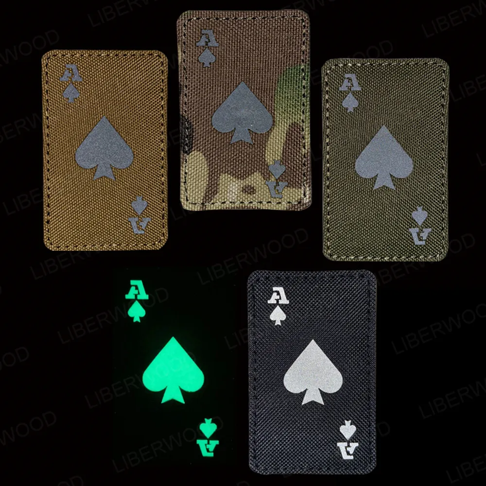 LIBERWOOD Ace of Spades Death Card Тактический отражающая вставка армейский боевой крючок