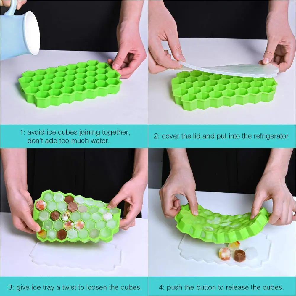 

2pcs Kitchen Ice Cube Tray Silicone Summer Fruit Ice Cube Mold Storage Containers Drinks Molds Maker Popsicle Home Accessories