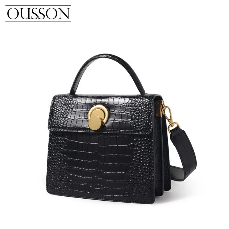 Широкий плечевой ремень! Модная женская сумка с крокодиловым узором сумочка