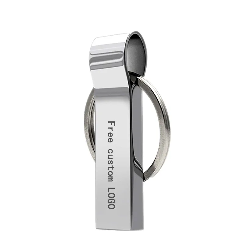 Silver KRY usb flash drive 2.0 64GB 32GB 16GB 8GB 4GB pen USB2.0 drive waterproof portable key metal memory stick storage thumb U disk - Color: Silver