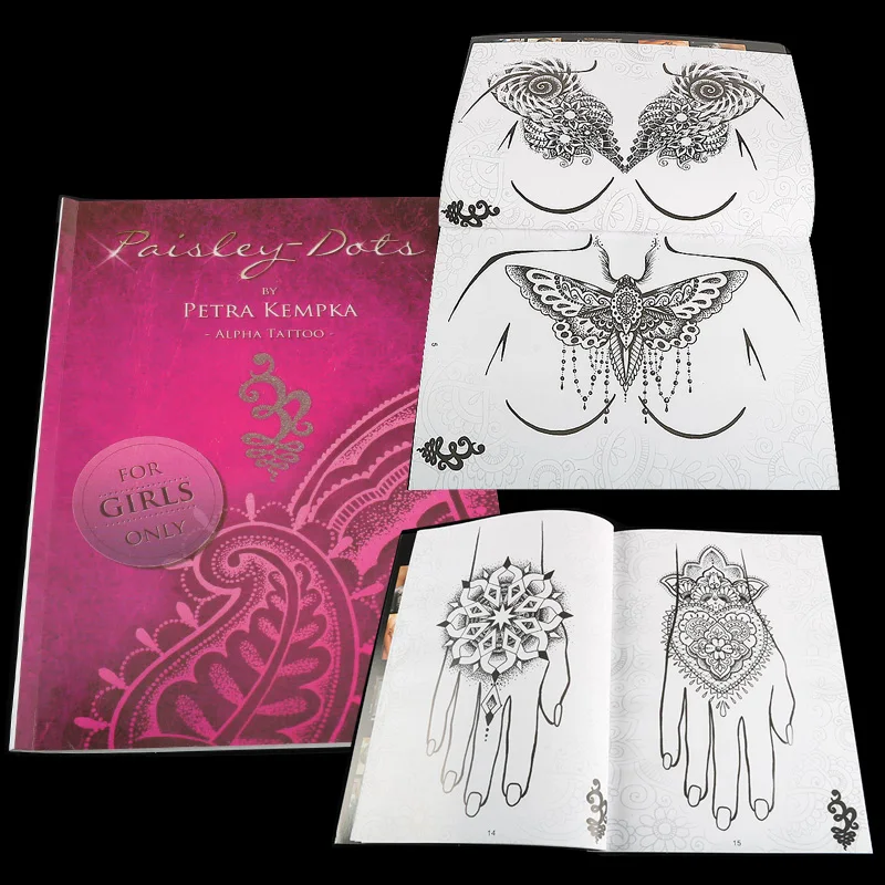 

Tattoo Book Album Pattern Henna Flower Butterfly Paint Supply Tattoo Accessories Body Art In Europe America Atlas Manuscript