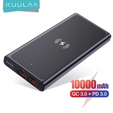 KUULAA 10000mAh Qi Wireless Charger Power Bank External Battery Wireless Charging Powerbank For iPhone11 X Samsung huawei Xiaomi