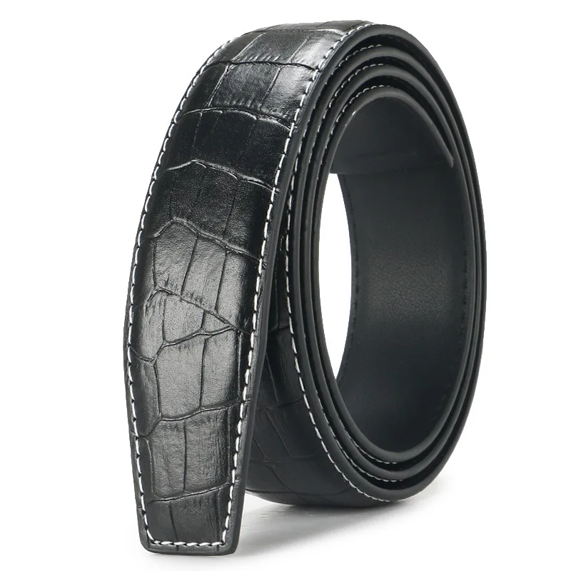 3.5cm Wide Designer Belts Men High Quality Cowhide Crocodile Pattern Leather Belt Without Buckle Black Brown | Аксессуары для