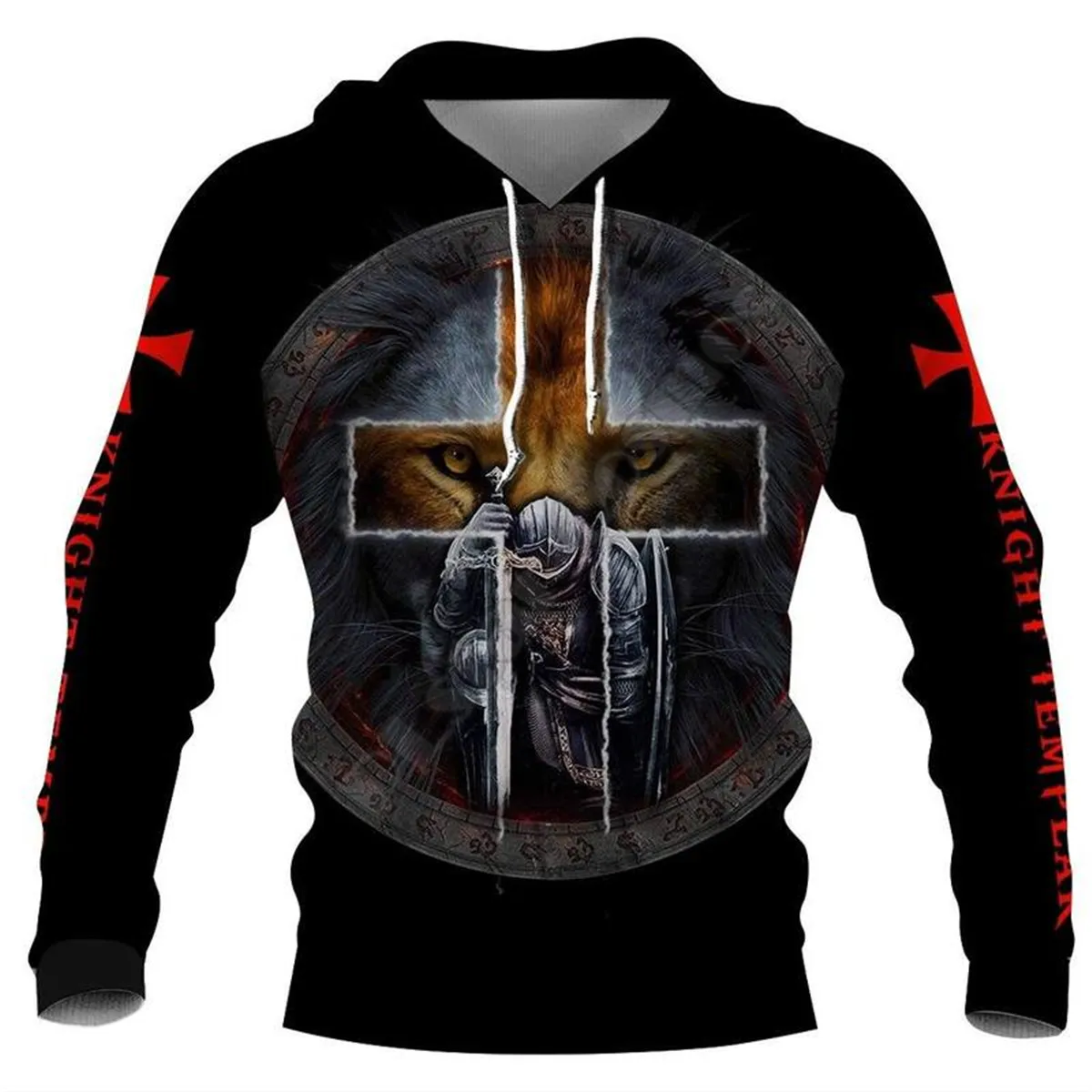 Мужские и женские свитшоты Knight Templar с 3D-принтом Иисуса костюмы для косплея 05 -
