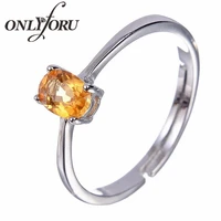 fashion silver engagement ring for girl 4 mm 6 mm natural vvs citrine silver ring solid 925 sterling silver citrine ring