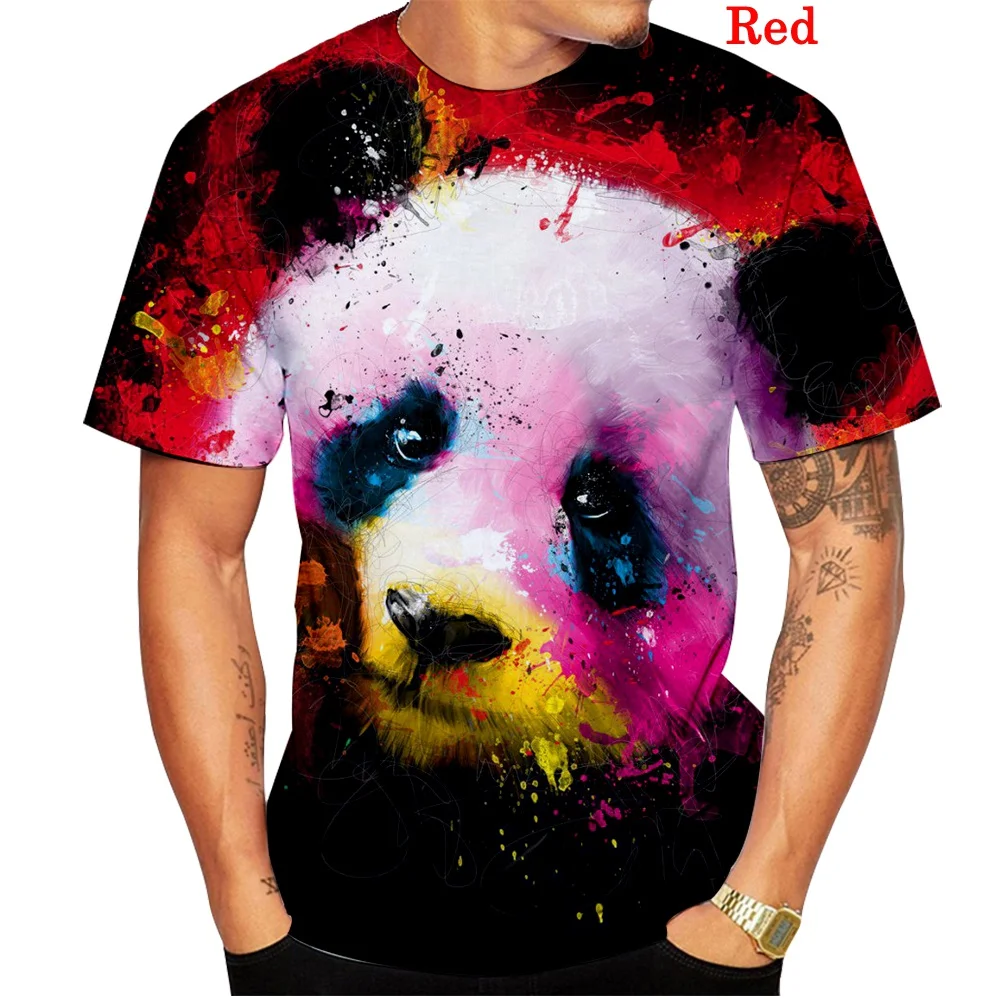 

New Fashion Men/Women T Shirt Summer Cute Panda Printed T-shirt Male Shirt
