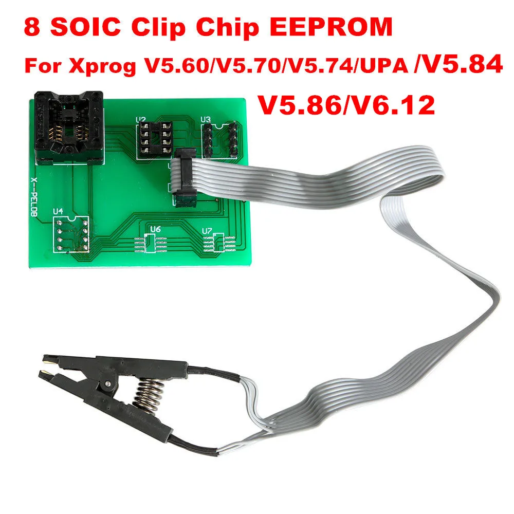 8 Soic Clip Chip XPROG V6.12 добавить новое разрешение V5.86 V5.55 V5.84 X-PROG M металлическая коробка XPROG-M ECU программист инструмент X Prog M V6.12 Полный Адаптеры - Цвет: 8 Soic Clip Chip