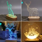 Ручной работы, Хрустальное стекло, овальное дерево, светодиодный орнамент из смолы, деревянная Ночная подсветка, подставка, инструменты для художественного творчества из смолы