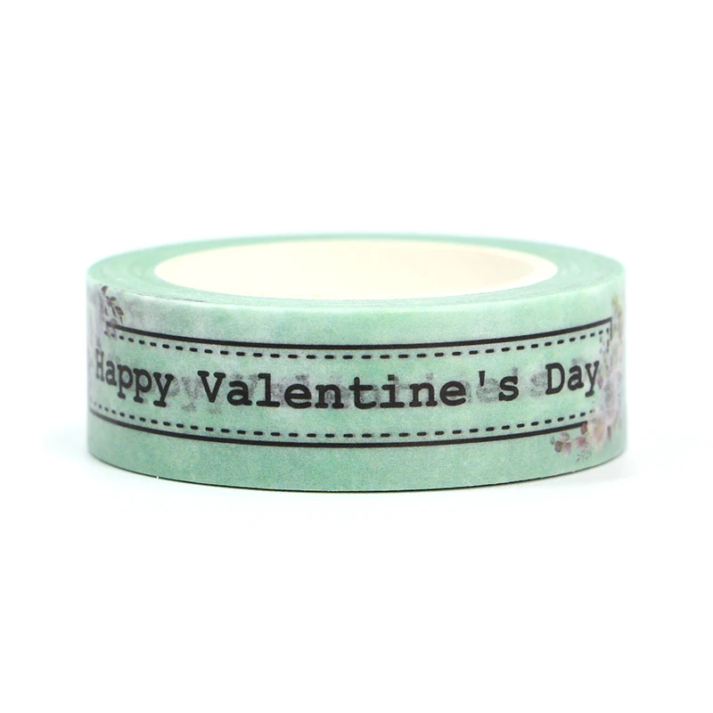 

10pcs/lot 15MM*10M Happy Valentine's Day Colorful Flowers Decorative Washi Tape Scrapbooking Masking Tape School Office Supply