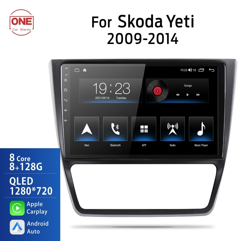 

OneCarStereo Android Carplay Receiver For Skoda Yeti 5L 2009 - 2014 Car Radio Multimedia Video Player Navigation stereo GPS