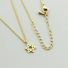 Еврейская Этническая Звезда Давида, кулон, ожерелье из нержавеющей стали для женщин и мужчин, цепочка золотого цвета, гексаграмма, женские колье, ювелирные изделия Wicca
