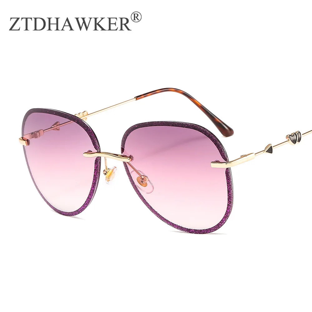 Цветные Кристальные Обрезанные бескаркасные очки с большой оправой зеркальные