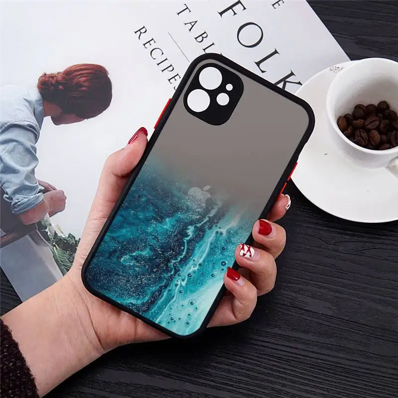 

luxury Marble Gradient art Phone Case Transparent Matte for iPhone 7 8 11 12 s mini pro X XS XR MAX Plus cover funda