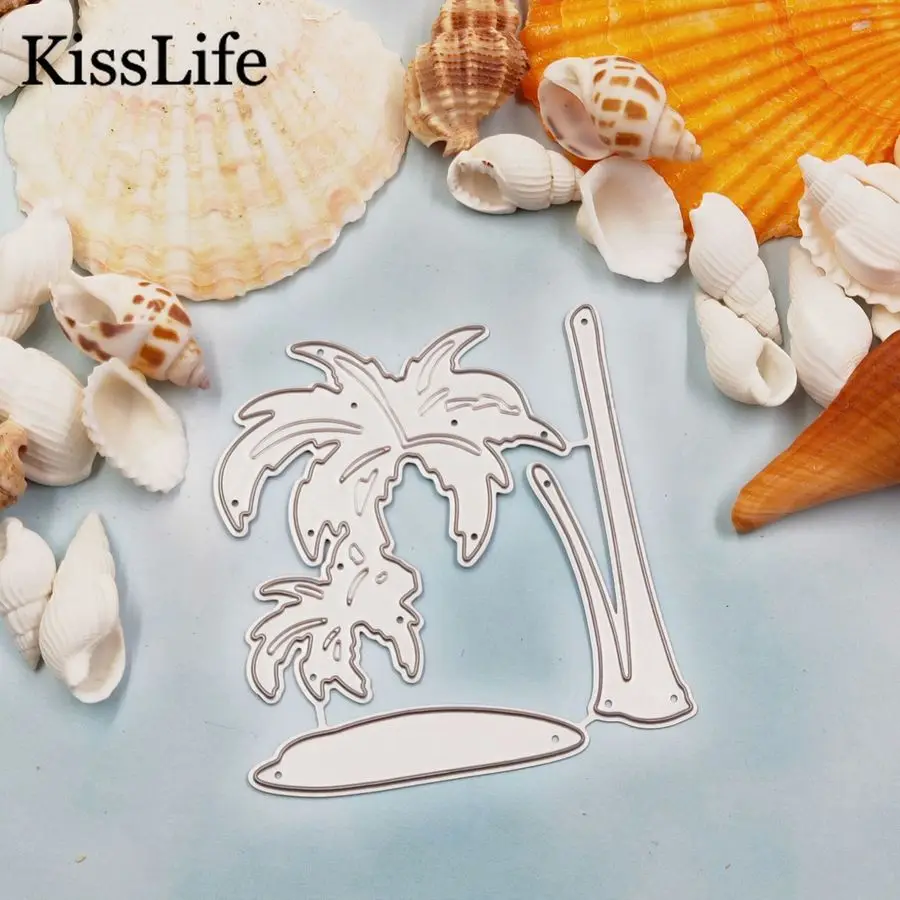 2019 новые металлические штампы с кокосовым деревом для тиснения Kscraft скрапбукинга