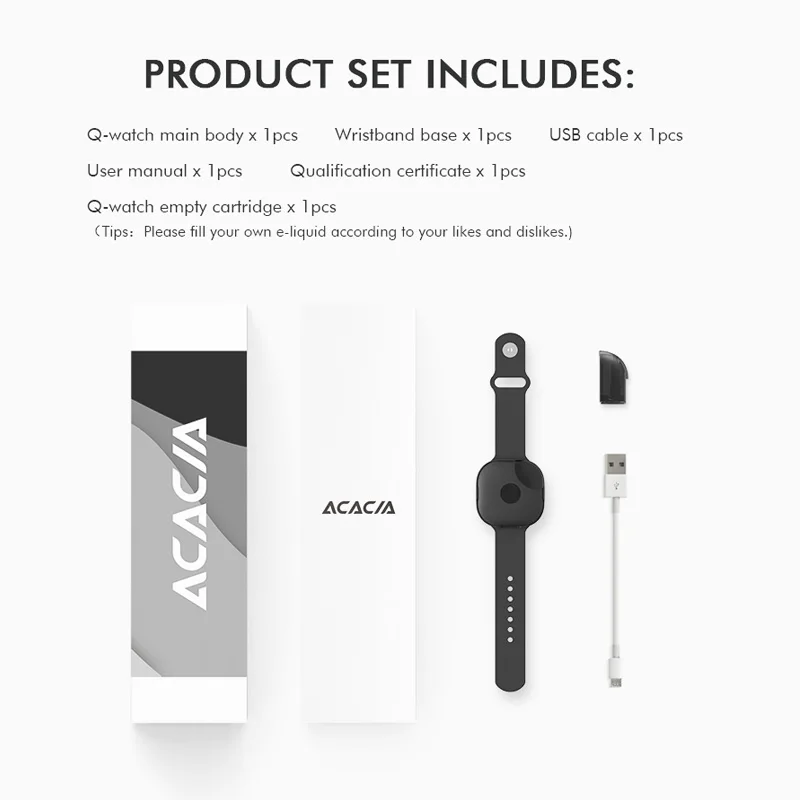 Оригинальный комплект ACACIA Q watch Pod system Vape 270 мАч caramic coil с картриджами 1 мл яркие