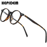 hepidem acetate optical glasses frame women 2020 vintage round eyeglasses men myopia prescription nerd spectacles eyewear 9116